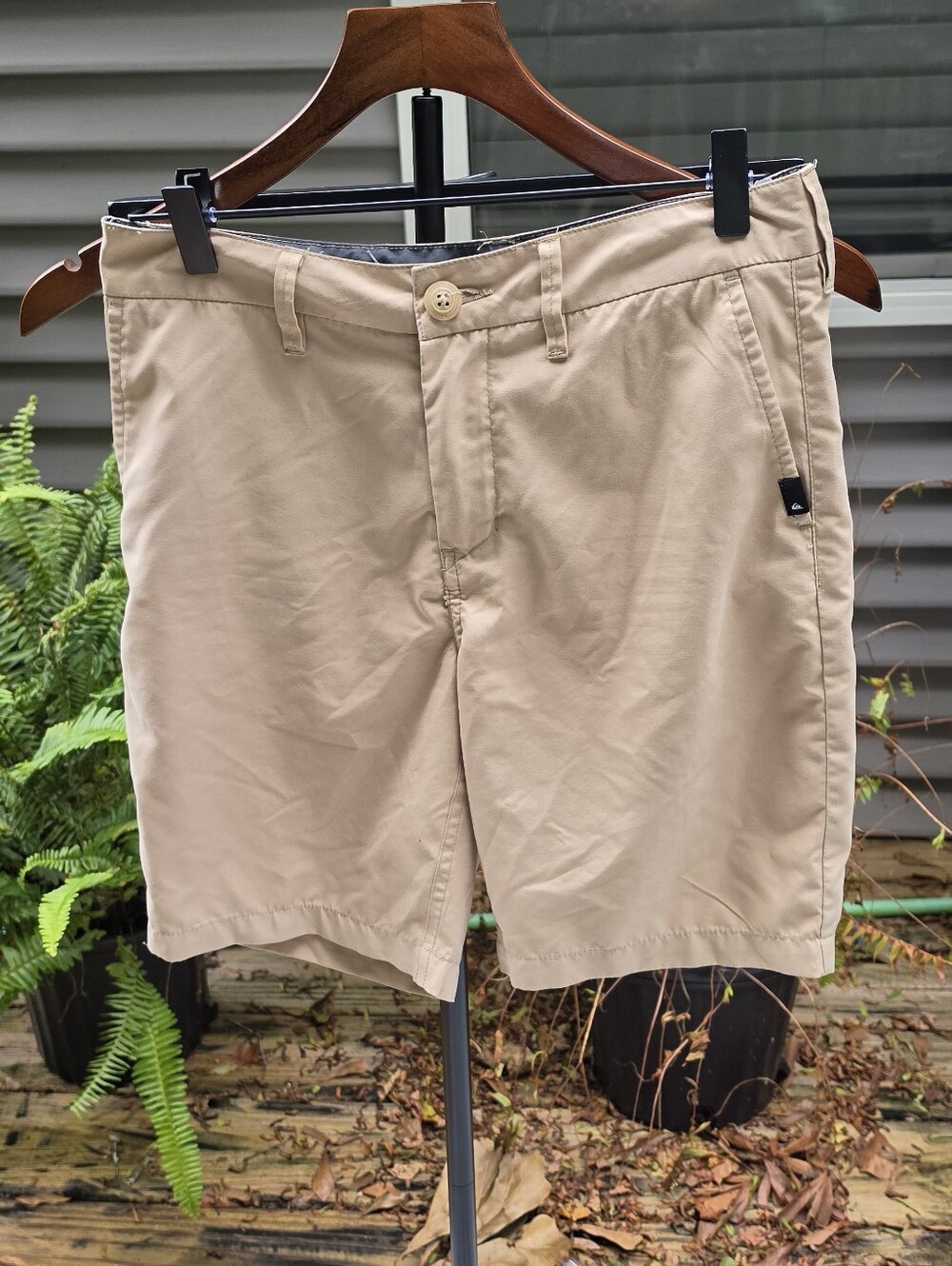 Quiksilver Amphibian DryFlight Water Repellent Khaki Hybrid Shorts Men's Size 27